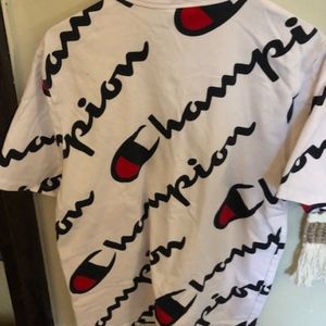 Champion Shirts - Champion Heritage Tee - all over script - M Champion Shirts - Champion Heritage Tee - all over script - M